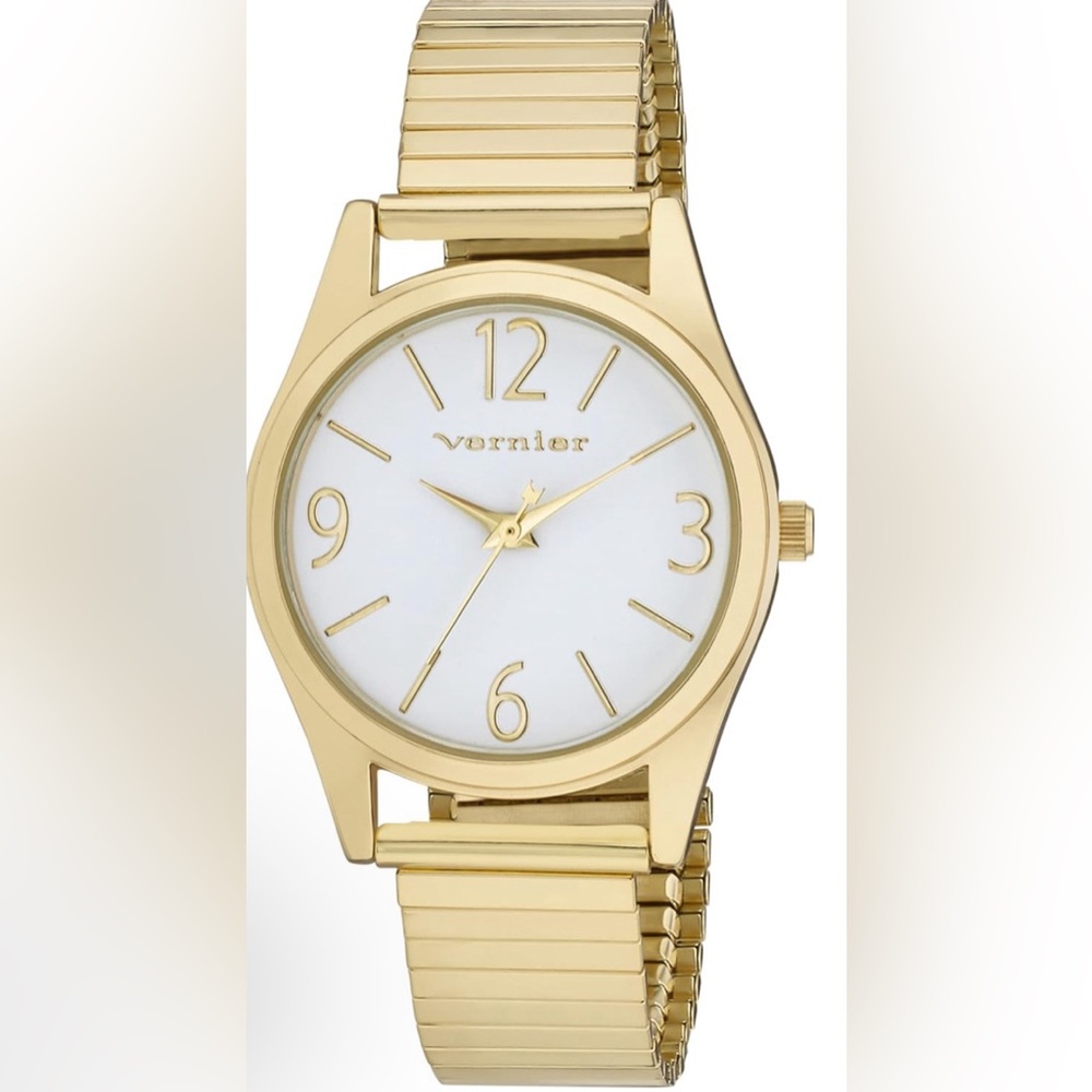 Vernier Ladies 32mm Easy Read Expansion Band Quartz Watch Rose Gold Bracelet